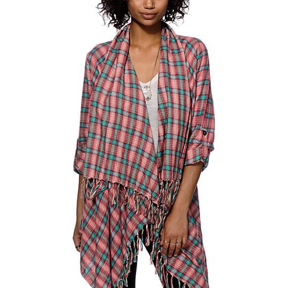 plaid flannel cardigan